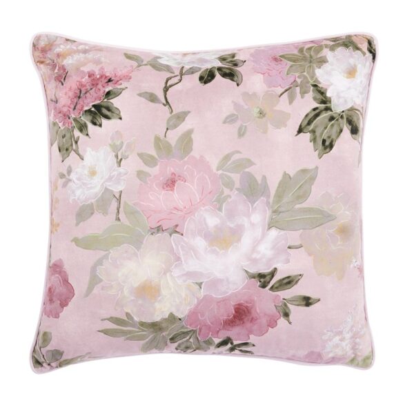 Velvet Cushion - Pink Floral