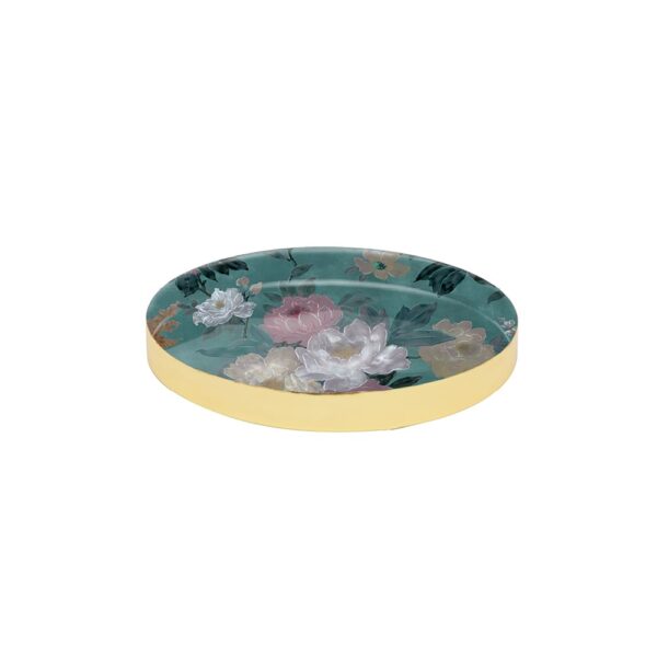 Brass Tray - Green Floral